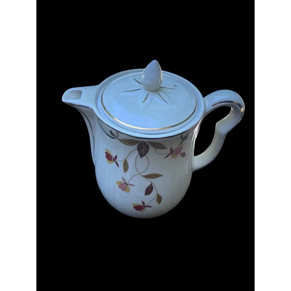 Hall Autumn Leaf Coffee Pot With Matching Aluminum Percolator With Lid Country